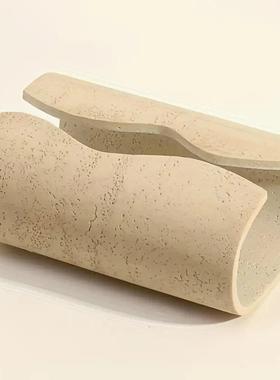 现代高档轻奢风仿洞石纸巾盒样板间客厅桌面玄关抽纸盒树脂摆件