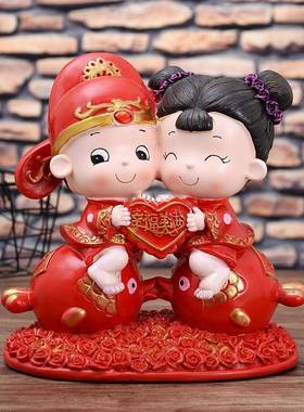 向爱起航情侣娃娃套装结婚礼物树脂工艺品家居婚庆摆件公仔