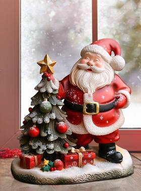 2025圣诞节树脂工艺品摆件圣诞老人公仔摆件客厅摆件轻奢风