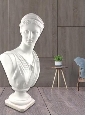 欧式树脂月亮女神摆件仿石膏雕像家居装饰品 ins风客厅电视柜酒柜