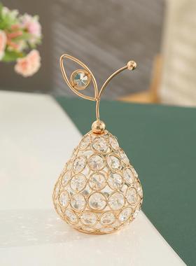创意时尚玻璃工艺品欧式轻奢菠萝水果居家装饰摆件高档精美摆件