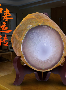 天然水胆玛瑙原石摆件水晶洞礼品