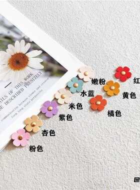 配件裤子鞋帽皮革花朵彩色花装饰扣创意配件鞋花diy包包秋冬花