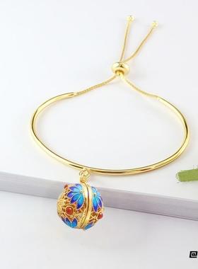 复古汉服香薰滴油手链精油扩散器香水手镯手饰发光暖色球时尚配饰