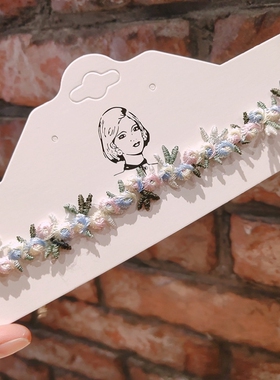 仙女香草玫瑰立体钉珠花朵刺绣花边 DIY手工装饰蕾丝辅料