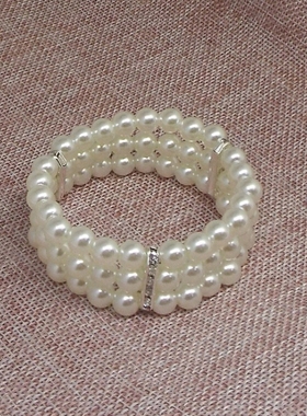 旗袍多层女士跑江湖手镯手链手链热卖弹力百搭优雅闪钻夏季串珠女