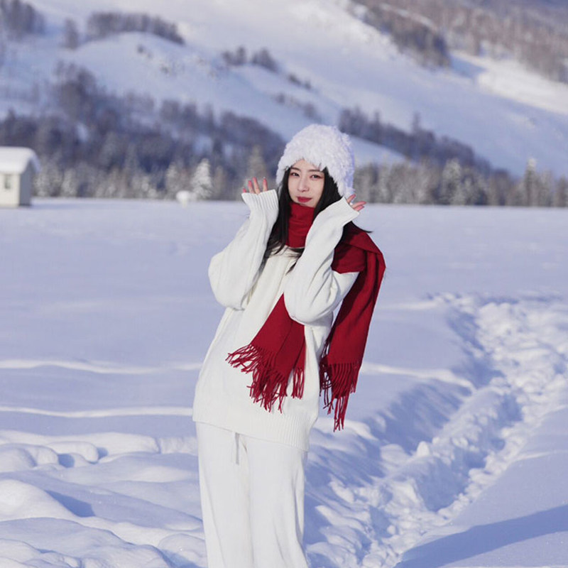 羊绒围巾女冬高级感披肩两用东北哈尔滨旅游防寒装备保暖羊毛围巾,淘宝优惠券,粉丝福利购,淘宝优惠卷