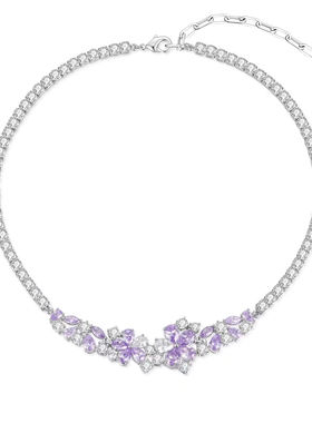 春日繁花仙女轻奢项链感项链名媛少女风气质不撞款晚宴梦幻紫