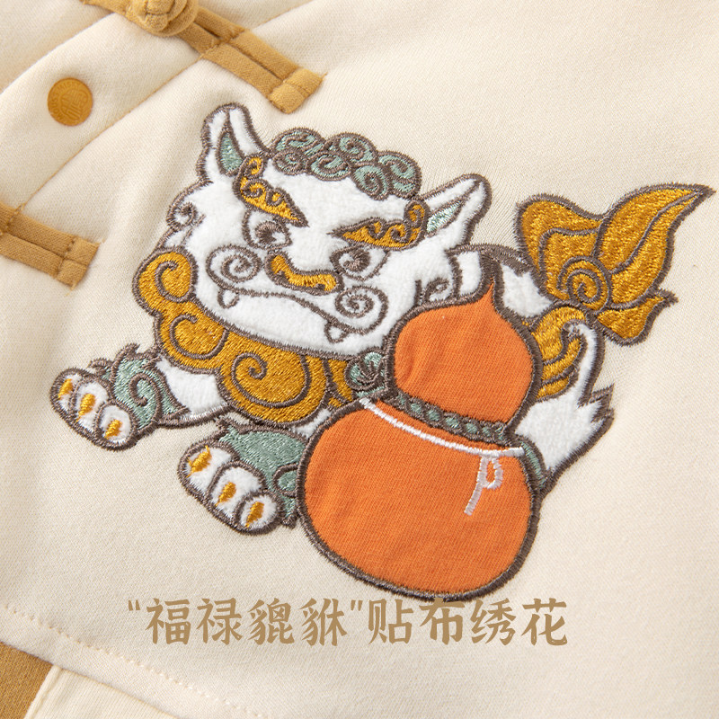 中国风婴儿夹棉冬季外出宝宝棉服 木生棉童装连身衣/爬服/哈衣