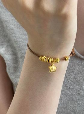 星语星愿点钻锤纹星星手炼女跑环猫眼转运珠手串手工编织手绳礼物