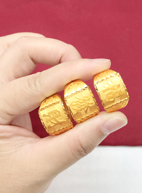 越南沙金戒指男士福发财招财进宝镀金精品厚金久不掉色活口指环