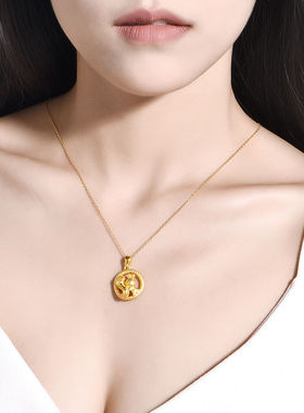 越南电镀沙金蛇盘兔吊坠本命年平安扣项链送女友礼物厂家供货