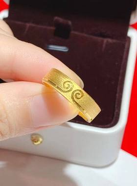 沙金镀黄金色古法金孙悟空大话西游情侣对戒紧箍咒戒指男女开口戒