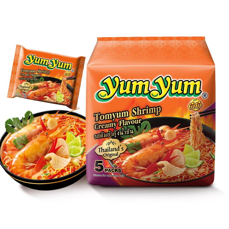 泰国进口养养牌冬阴功方便面yumyum酸辣虾味浓汤泡面速食泰式拉面 - 图0