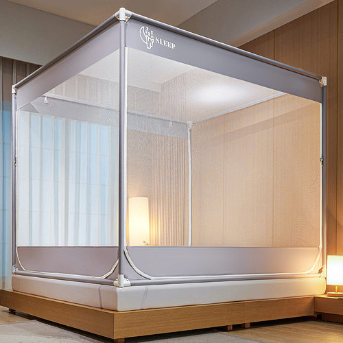 新型防摔蚊帐全底婴儿防止掉床全包型1米5床150x190家用a类母婴级 - 图1