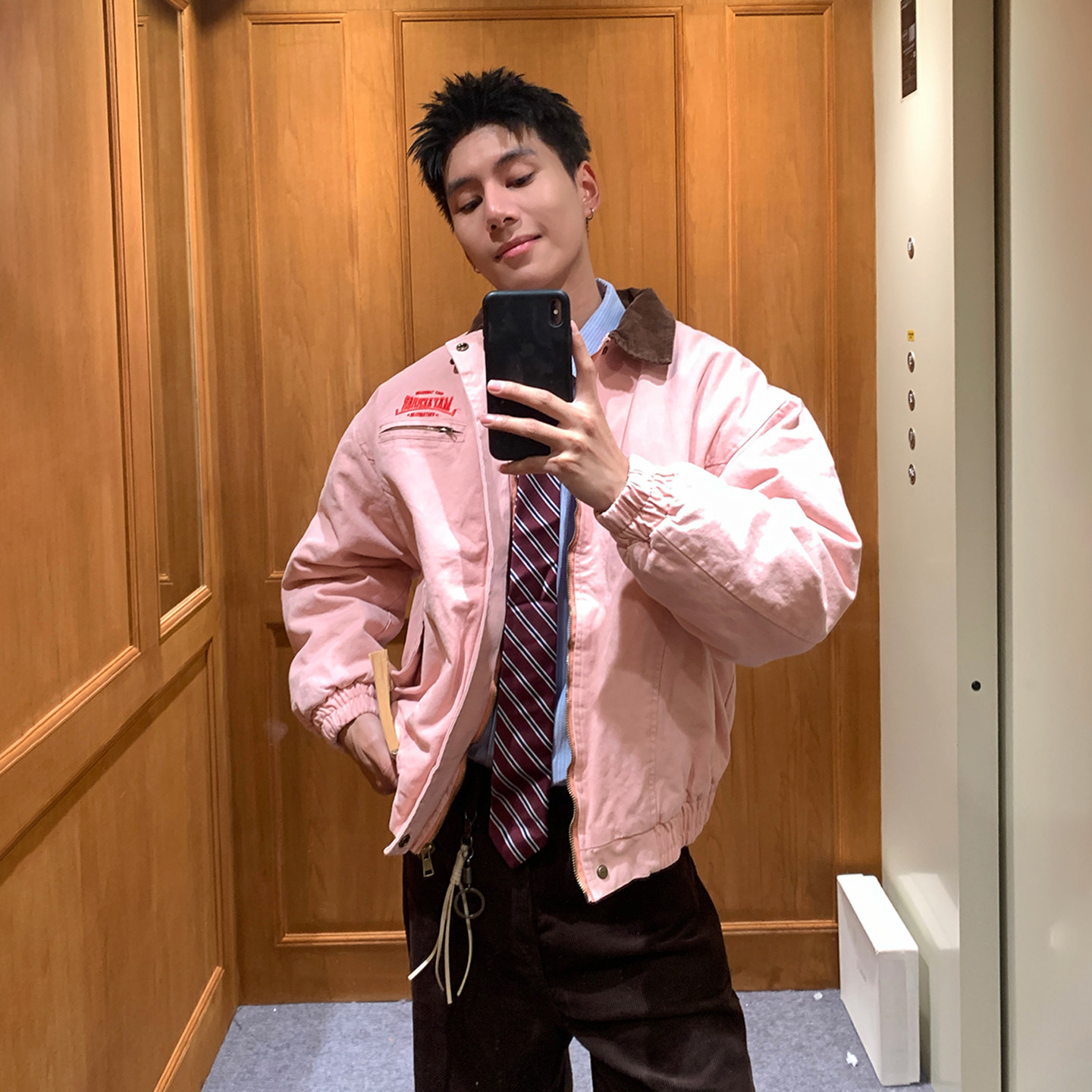 Holocene美式潮牌vintage撞色翻领工装棉服男秋冬季加绒夹克上衣,淘宝优惠券,粉丝福利购,淘宝优惠卷