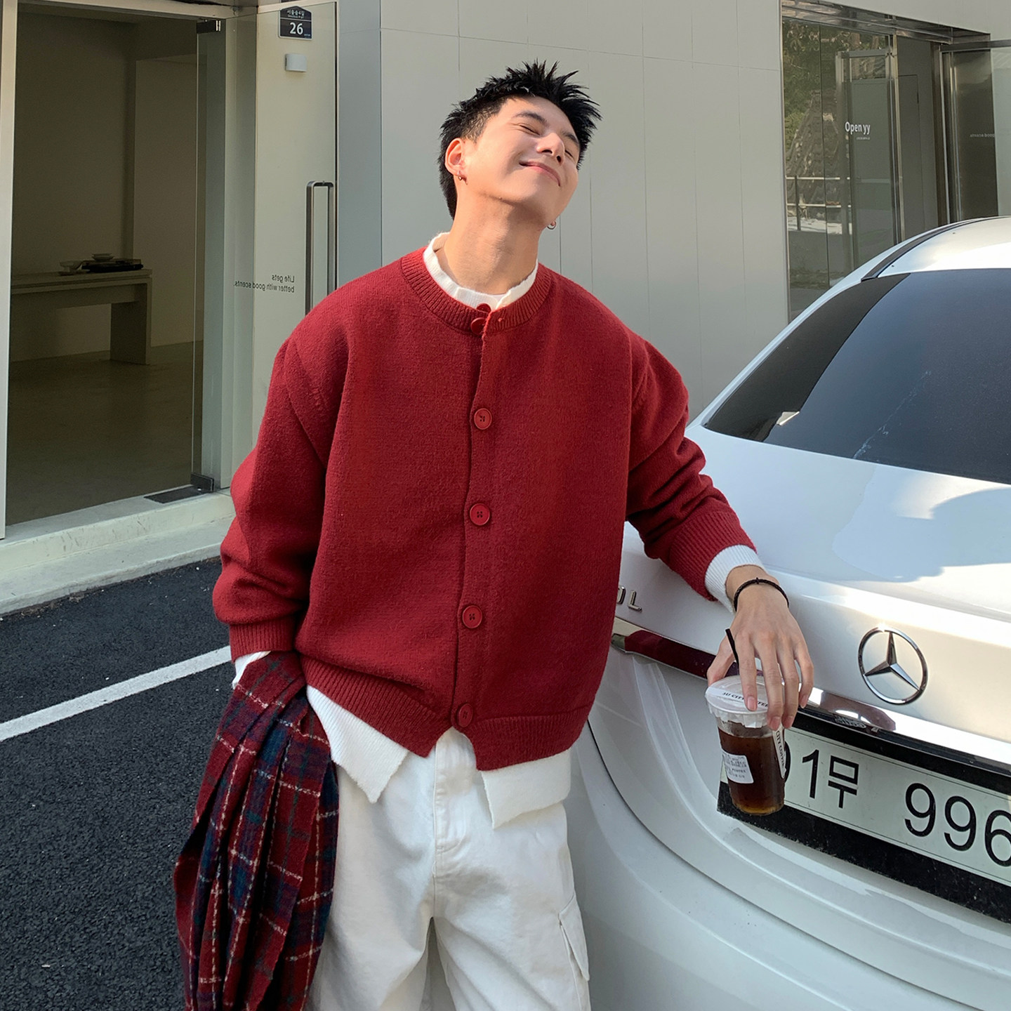 Holocene美式潮牌老钱风假两件开衫毛衣男士秋冬保暖慵懒风针织衫,淘宝优惠券,粉丝福利购,淘宝优惠卷