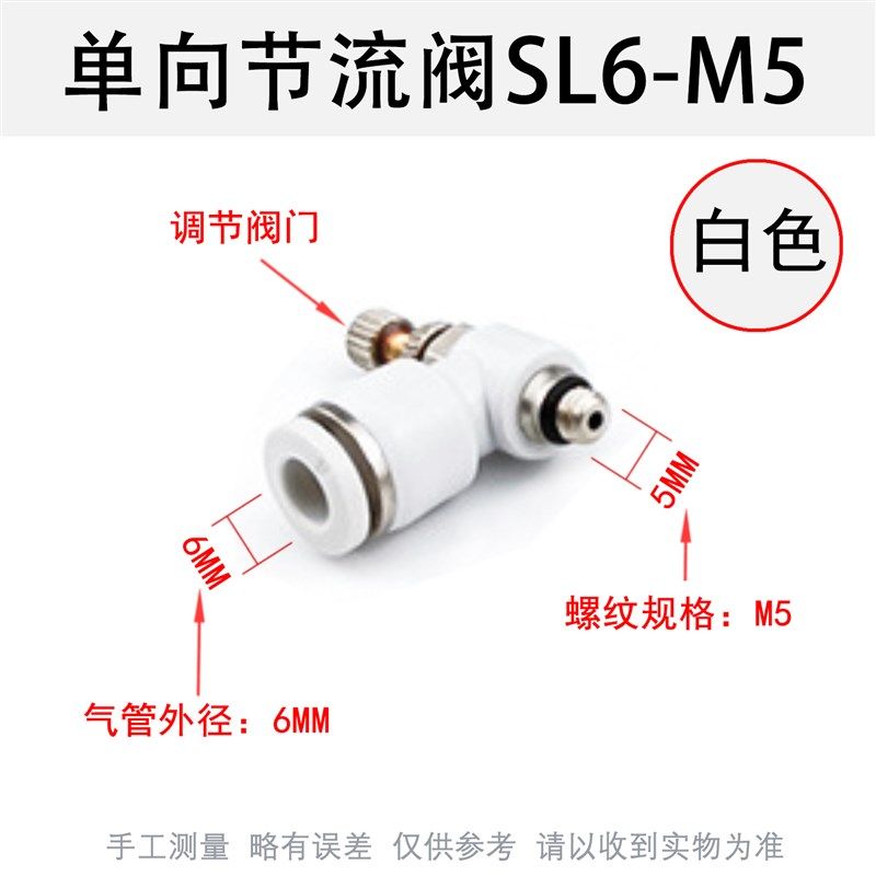 气动调速单向限流气缸节流阀SL4-M5/6-01/8-02/10-03/12气管接头,淘宝优惠券,粉丝福利购,淘宝优惠卷