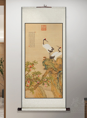 邹一桂花鸟国画玄关卷轴挂画