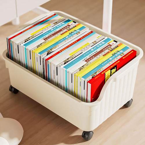 收纳箱家用大容量塑料筐加厚储物盒衣服玩具整理箱可移动带轮子 - 图1