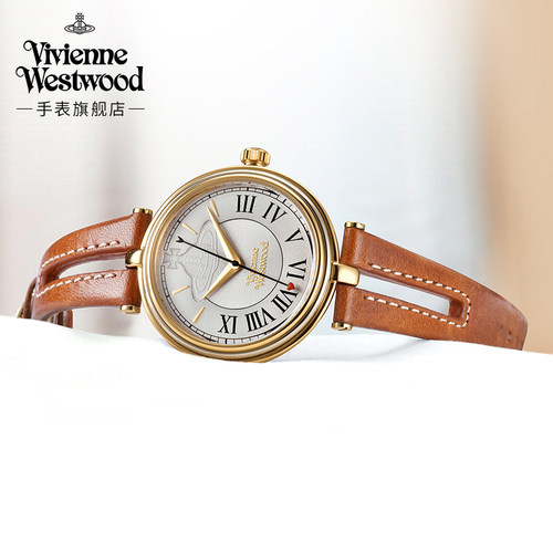 viviennewestwood薇薇安女表镂空表带西太后手表女款轻奢小众皮带 - 图1