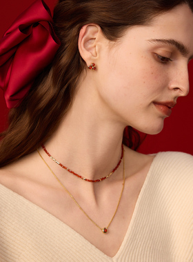 ARSIS鸿运红豆项链本命年礼物