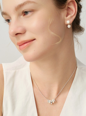 新款流光珠光星环项链