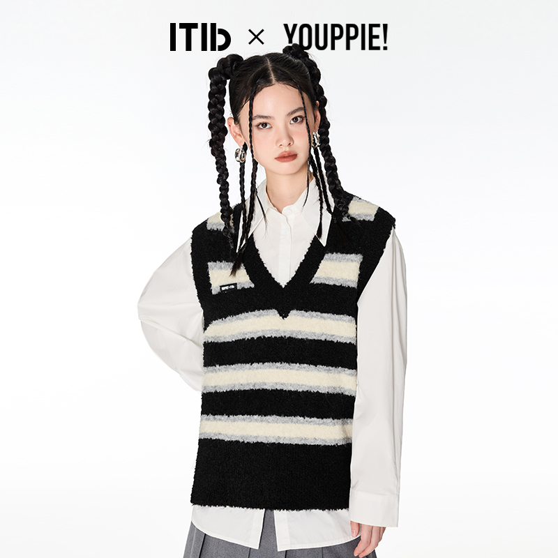 YOUPPIE 针织条纹背心 联名款 ITIB × YOUPPIE 针织条纹背心 联名款 ITIB ×