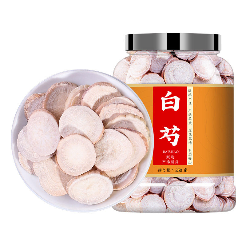 白芍中药材正品旗舰店500g芍药中药无硫泡水非特级野生白勺的功效