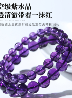 极速202d4年新款乌拉圭天然紫水晶手链女夏巴西紫色水晶原石闺蜜
