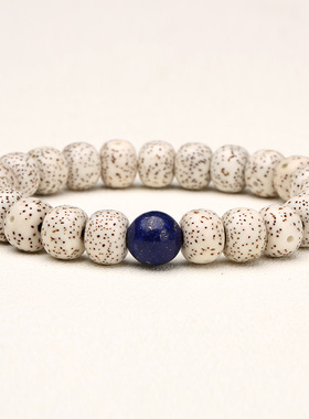 极速天然海南星月菩提子手串情侣男女款J纯银绿松石朱砂单圈佛珠