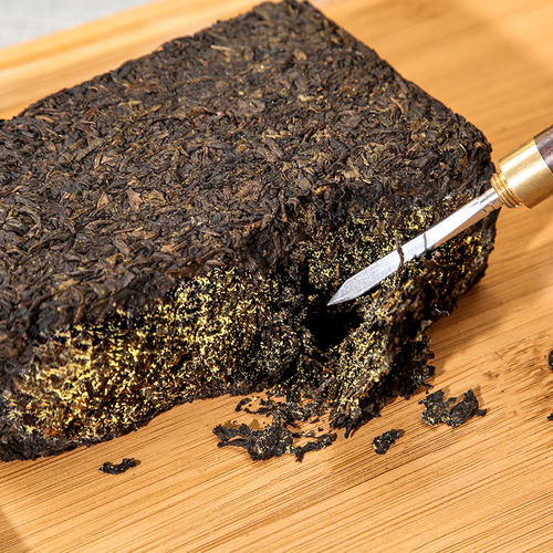 泾阳茯茶 陕西官茶 金花茯砖茶黑茶藏茶手筑 西安特产伏茶茶叶1kg - 图1