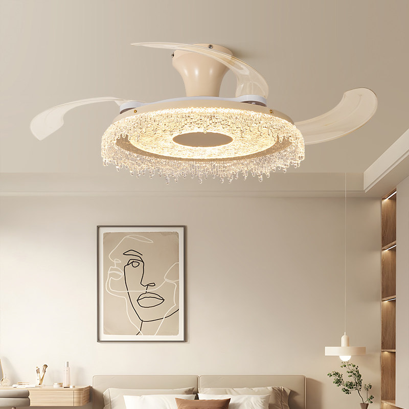 帕莎风扇灯中古风意式现代简约轻奢卧室餐厅隐形风扇吊灯一体灯具,淘宝优惠券,粉丝福利购,淘宝优惠卷