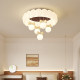 Pasha children's room ceiling lamp French cream style feather ring bow hanging ball warm romantic eye protection lamp