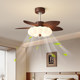 Medieval cream style living room and dining room fan integrated lamp