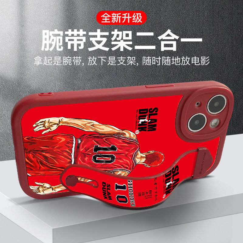 新款腕带灌篮高手手机壳适用iPhone17苹果16promax红色15plus兔年13支架14高级感12樱木花道11流川枫xsmax