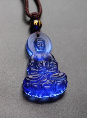 2026惠古琉璃南无药师佛吊坠男女本命药师佛挂件佛牌项链厂家直销