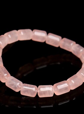 2026名品都水晶 天然西柚色马粉桶珠手链 奶油体粉色水晶桶珠手串