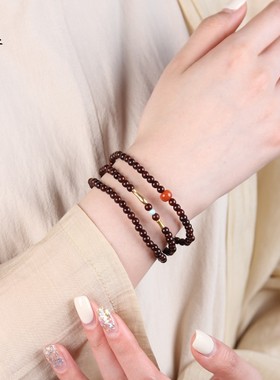 2026小叶紫檀手串女蜜蜡绿松石翡翠玉石和田玉碧玉文玩散珠子南红