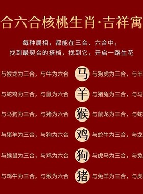 2026桃核手链2026马年本命年红绳手链桃木三合属龙蛇猪虎猴中国风
