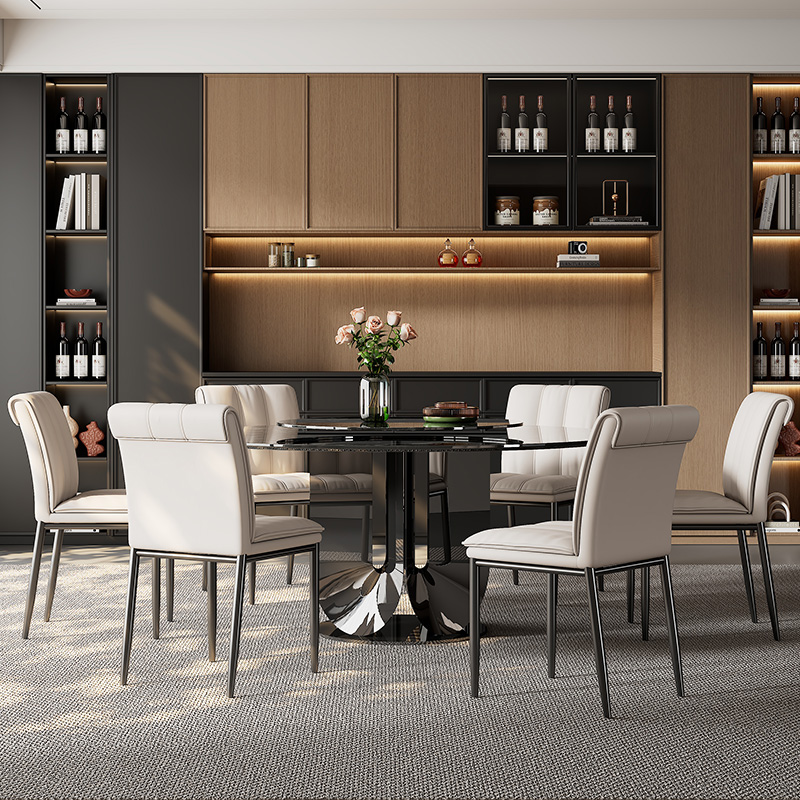 意式轻奢餐椅家用现代简约极简高级感北欧酒店书桌椅餐桌靠背椅子 - 图3