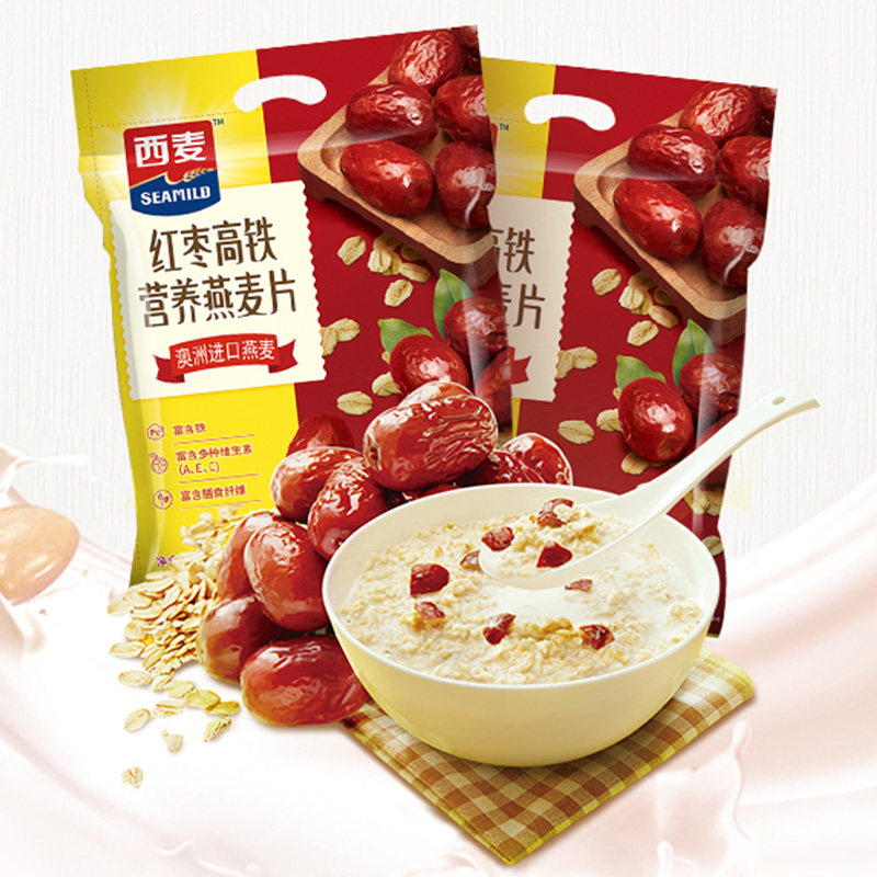 西麦红枣高铁营养燕麦片700g营养早餐冲饮代餐高钙中老年免煮即食,淘宝优惠券,粉丝福利购,淘宝优惠卷