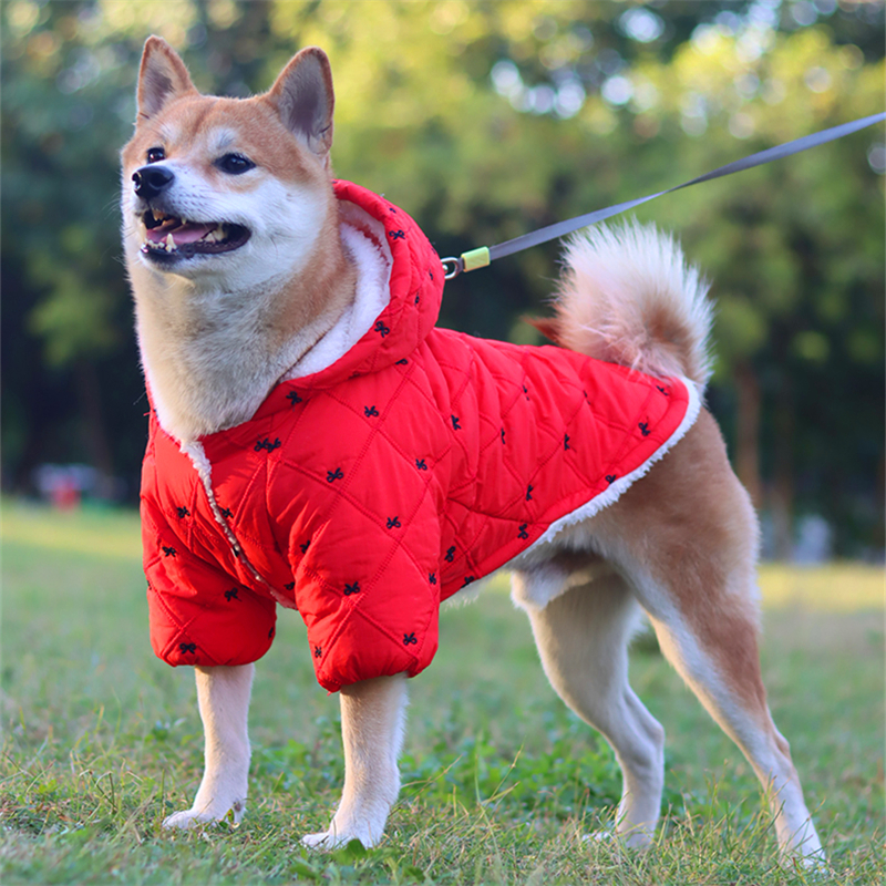 狗狗衣服冬季保暖小猫新年卫衣中小型犬比熊泰迪外套喜庆加厚服饰