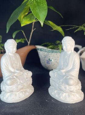 中式禅意大日如来佛象摆件硅藻陶土制作家居庭院玄关祝福布景装饰