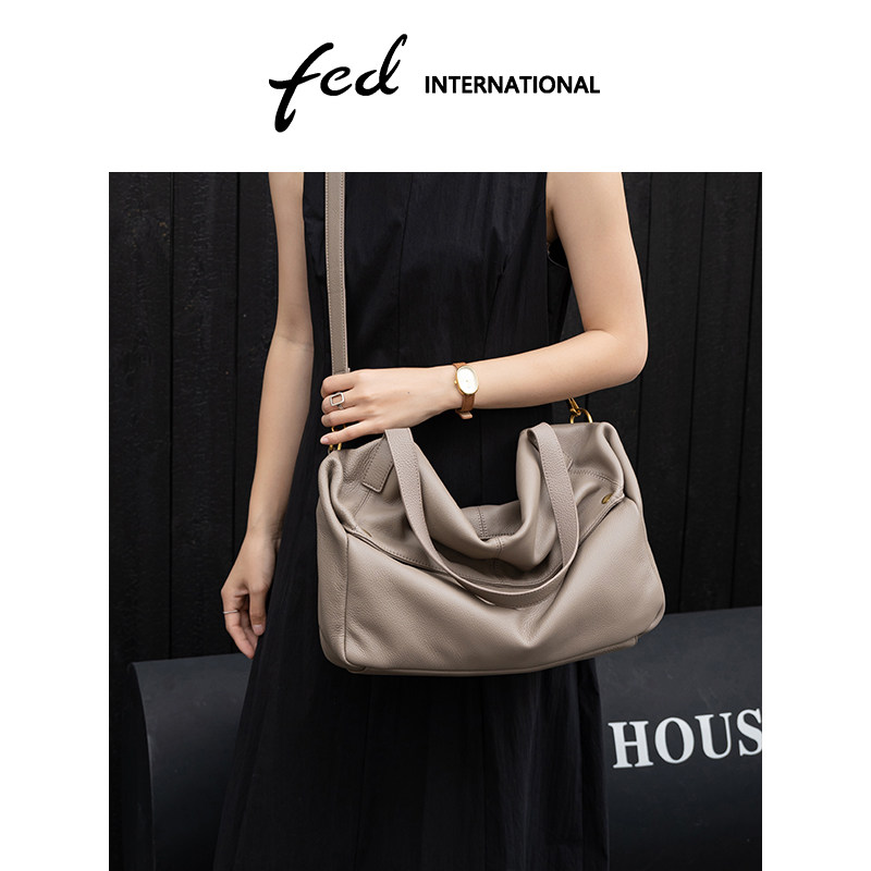 fed托特包软皮大包真皮大容量手提斜垮休闲单肩包HOBO包BFA9313,淘宝优惠券,粉丝福利购,淘宝优惠卷