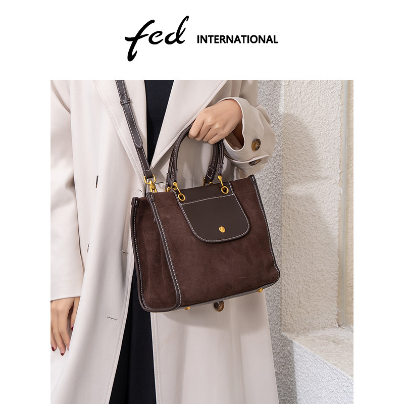 fed麂皮牛二层皮反绒磨砂皮邮差包小方包手提包单肩斜挎包BFA9466,淘宝优惠券,粉丝福利购,淘宝优惠卷
