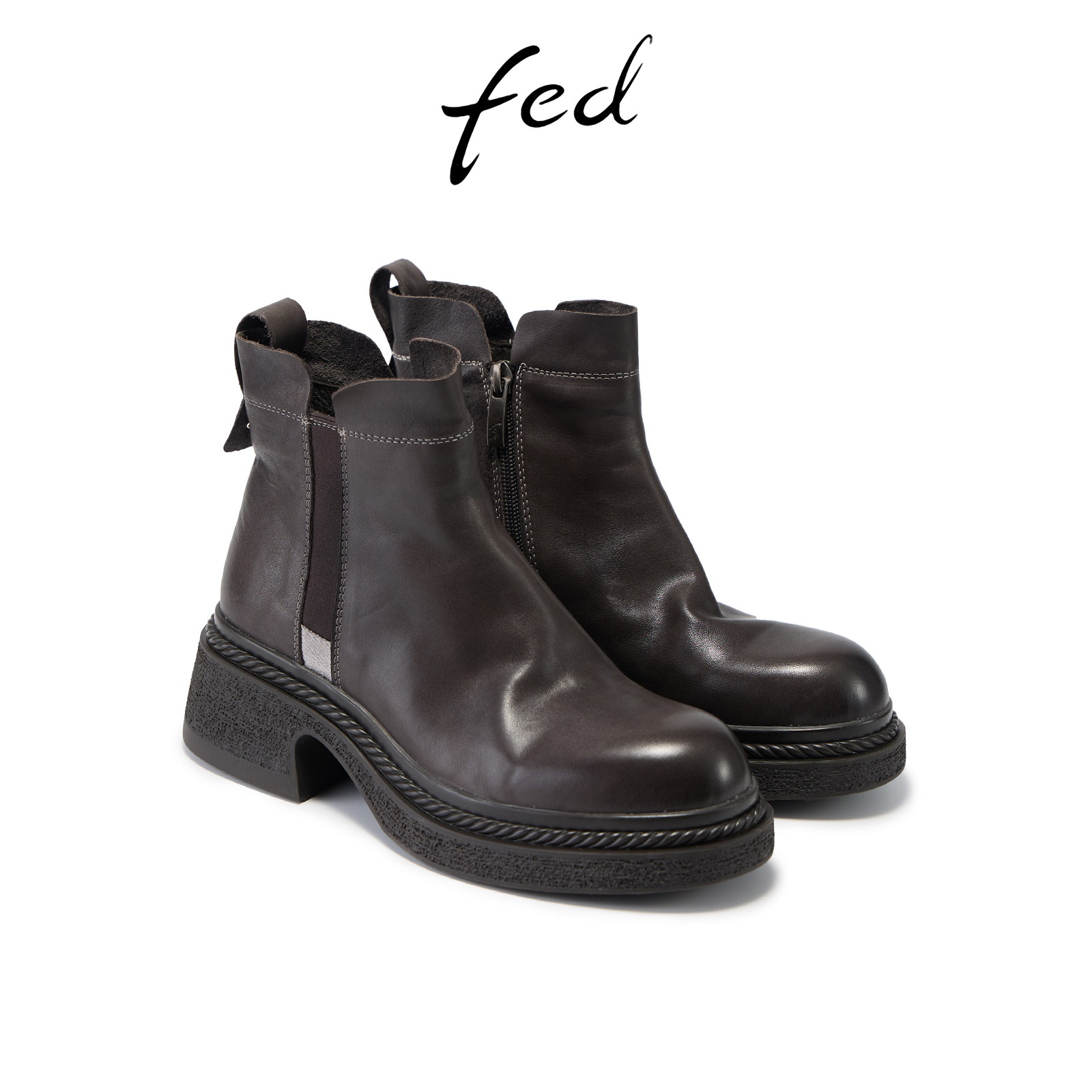 Fed temperament short boots winter new women's boots increased Chelsea boots thick heel chimney boots women S1114-ZCA256