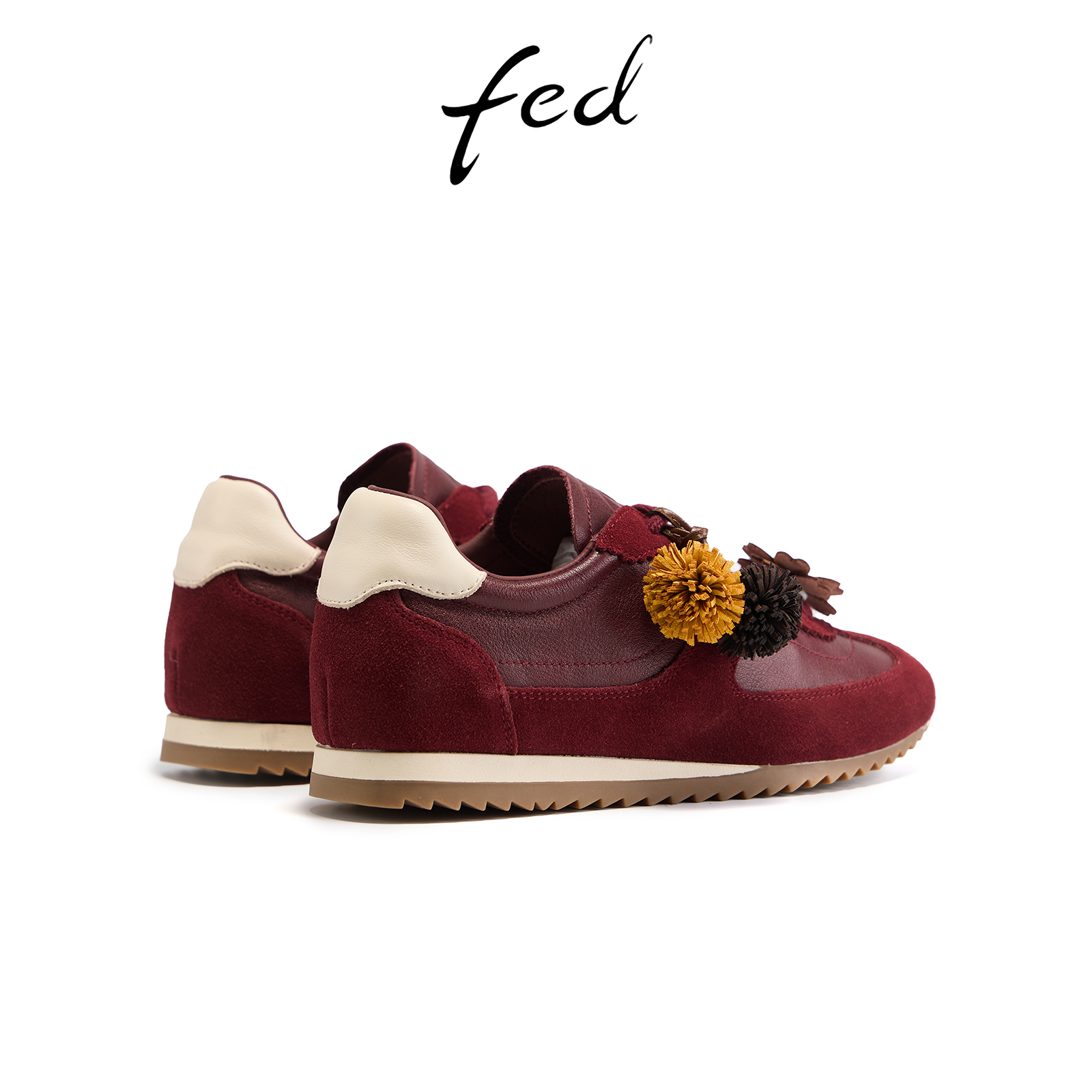 fed红色德训鞋春季新款女鞋增高厚底鞋软底休闲鞋女S1013-ZCB308 - 图2