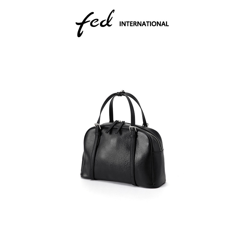 fed头层牛皮波士顿包休闲单肩手提腋下包包大容量真皮女包BFA9418,淘宝优惠券,粉丝福利购,淘宝优惠卷