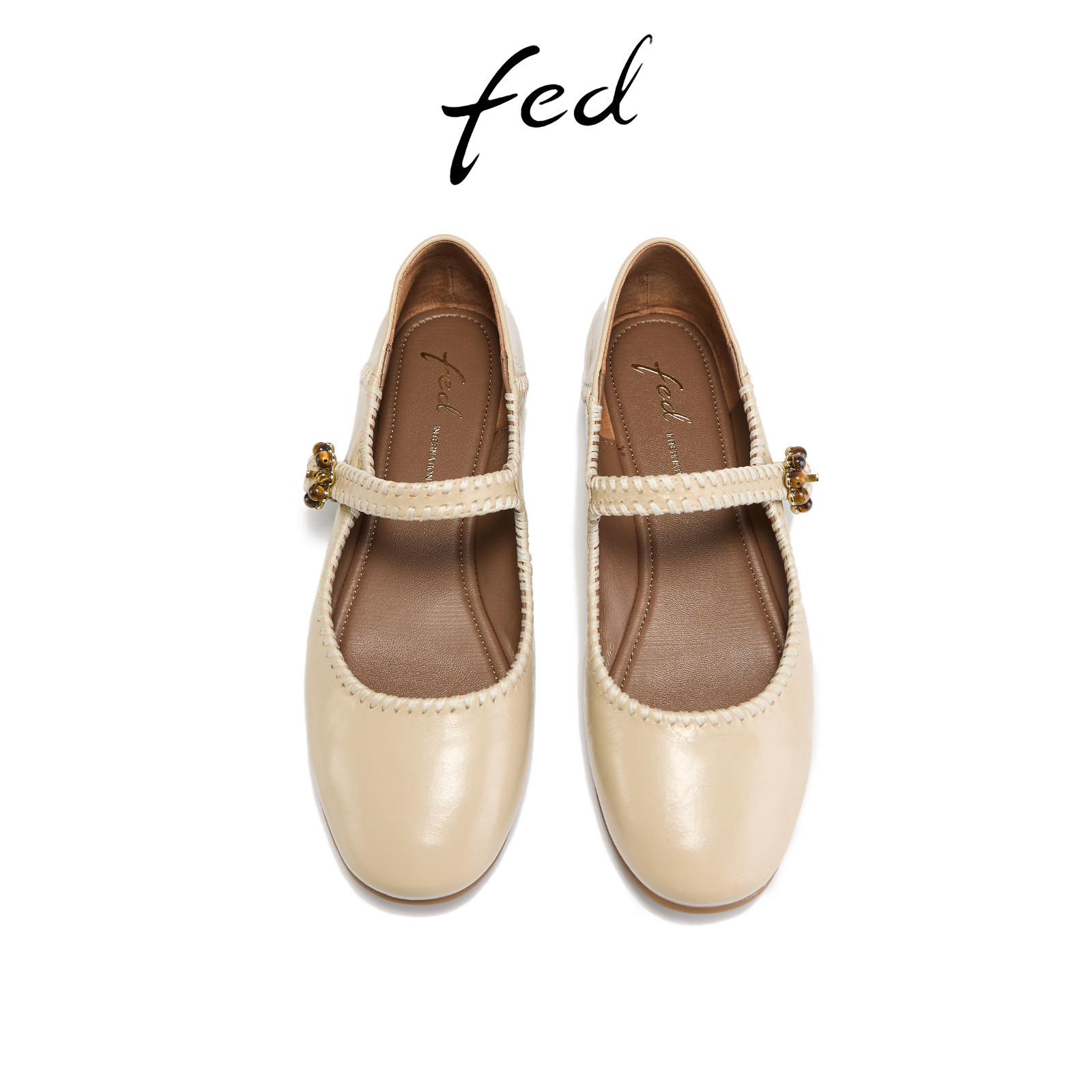 fed法式单鞋春季新款女鞋平底玛丽珍鞋真皮芭蕾鞋女S1205-YA283,淘宝优惠券,粉丝福利购,淘宝优惠卷